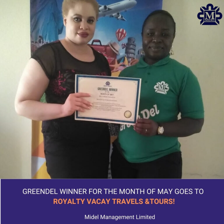 GreenDel winner for the month of May Royalty Vacay Travels & Tours!